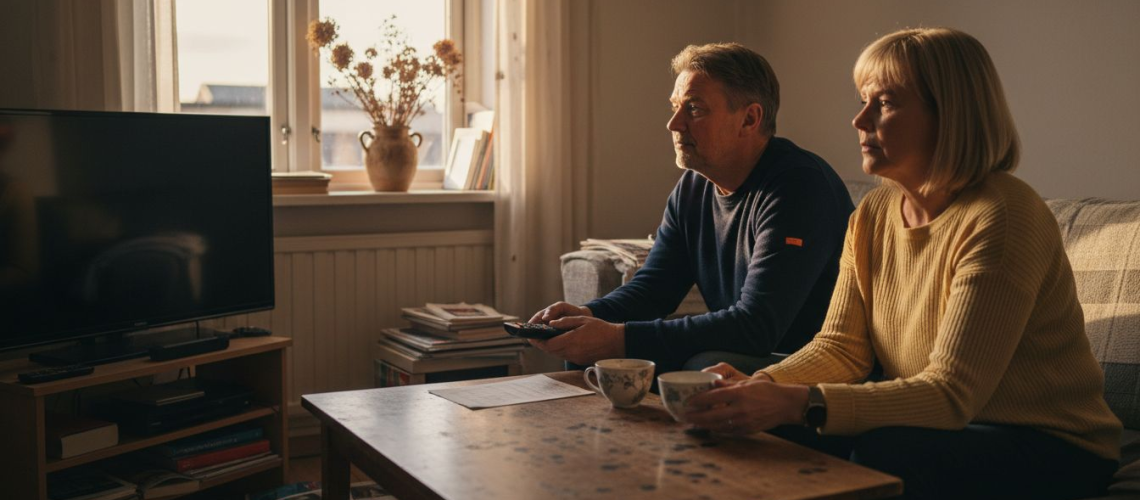 Et par skændes i stuen en sen aften