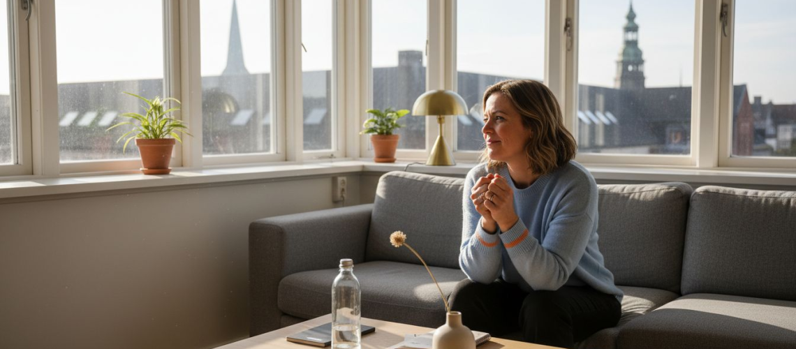Unge kvinde i samtale med psykolog i hjertet af København